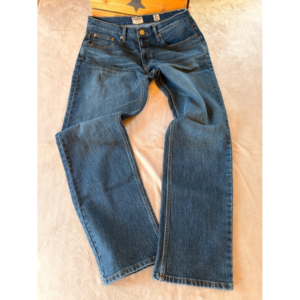 Redhead Mens Straight Leg Jeans 34x34 Medium Wash Denim Blue Pants